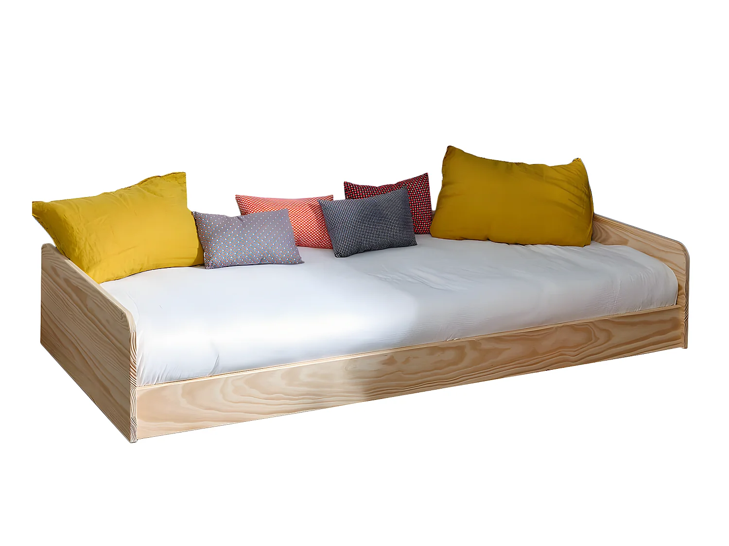 Lit Montessori avec barrière 90x190 cm bois massif bois naturel HARPE