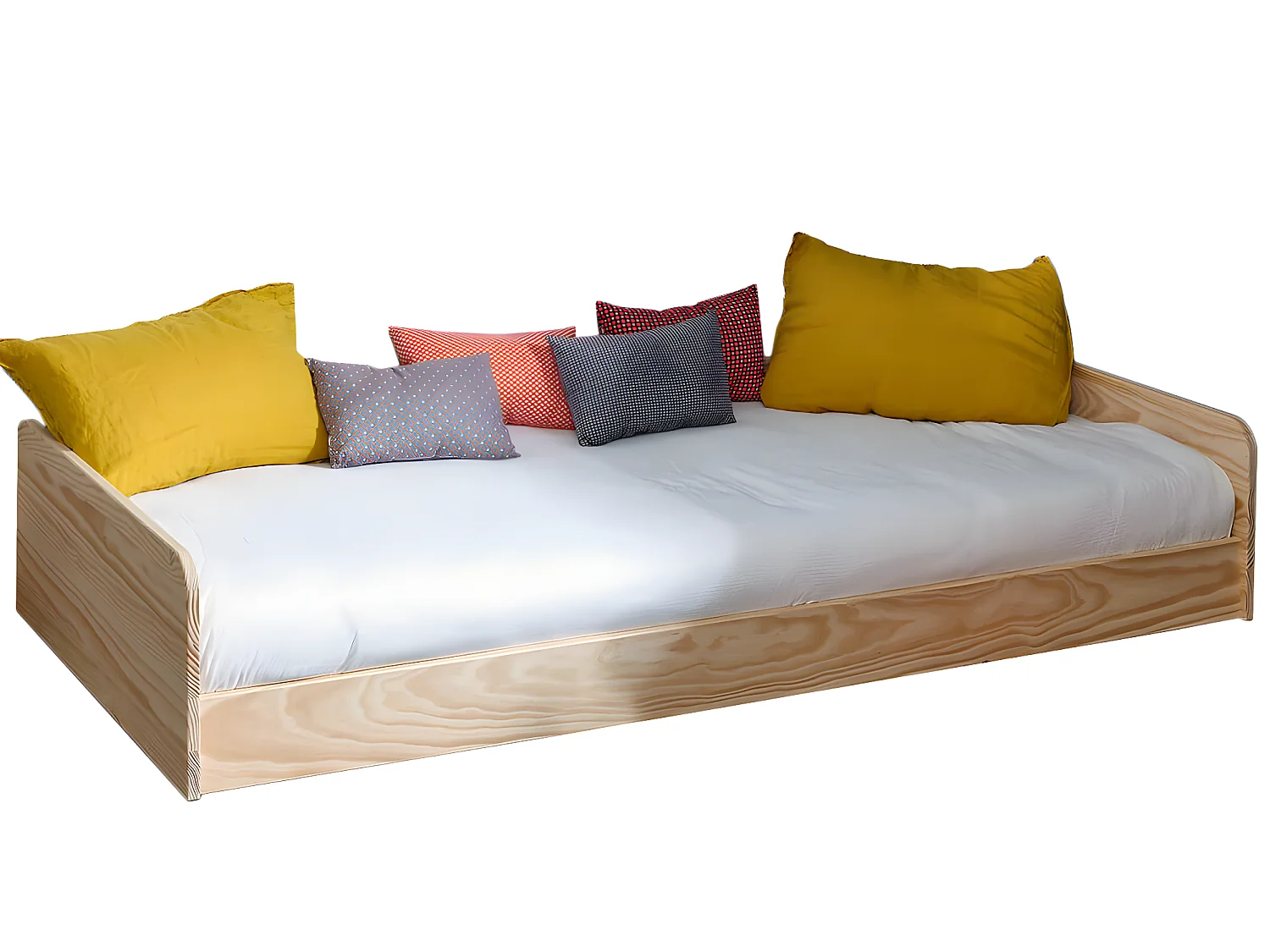 Lit Montessori avec barrière 90x190 cm bois massif bois naturel HARPE