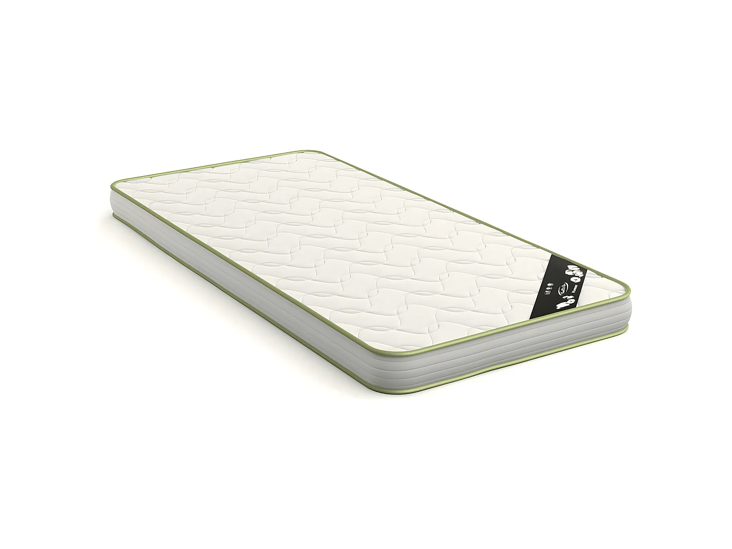 Pack lit avec matelas 90x190 cm bois massif bois naturel SUNDY