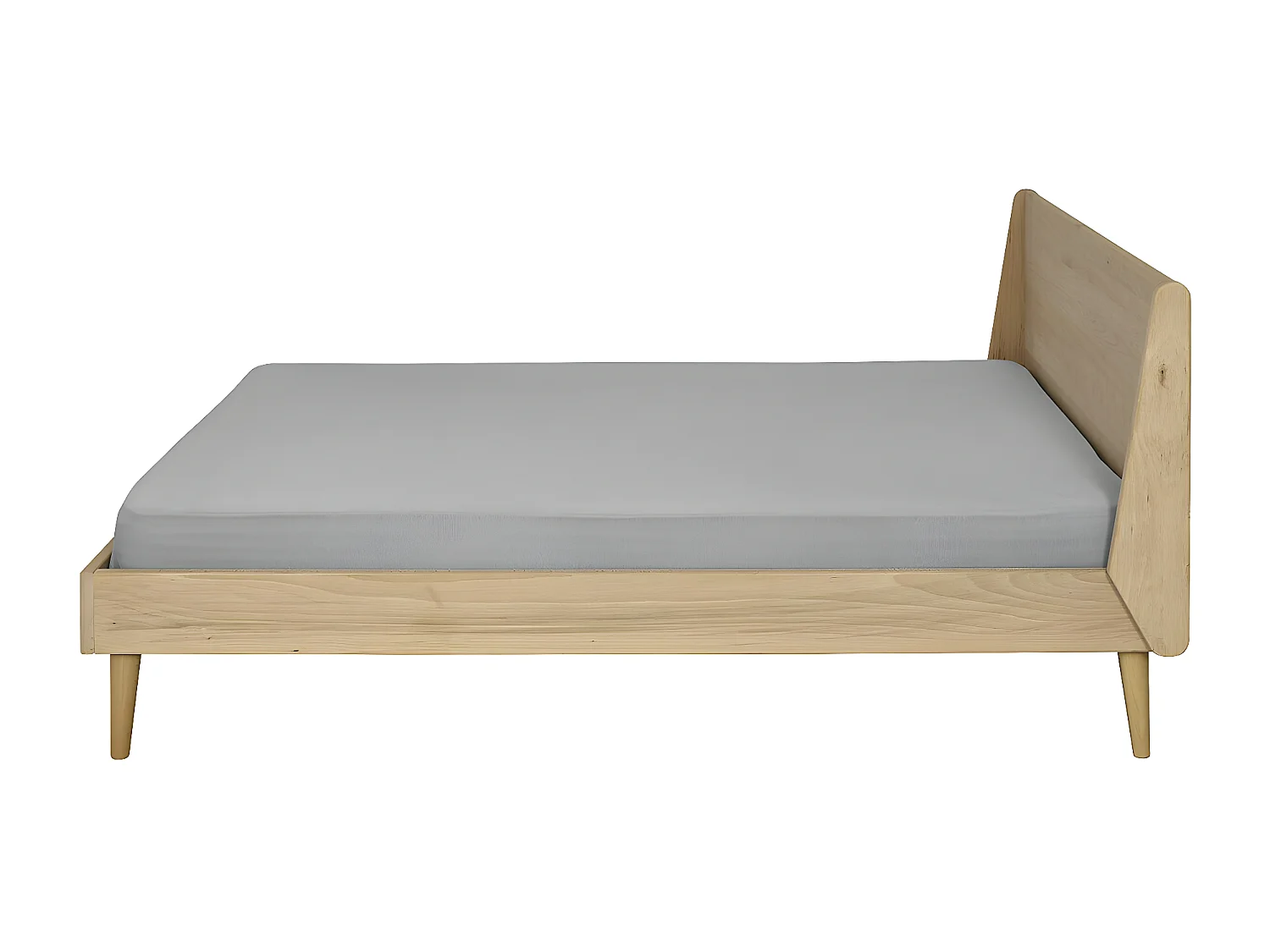 Pack lit avec matelas 140x190 cm bois massif bois naturel MELBA