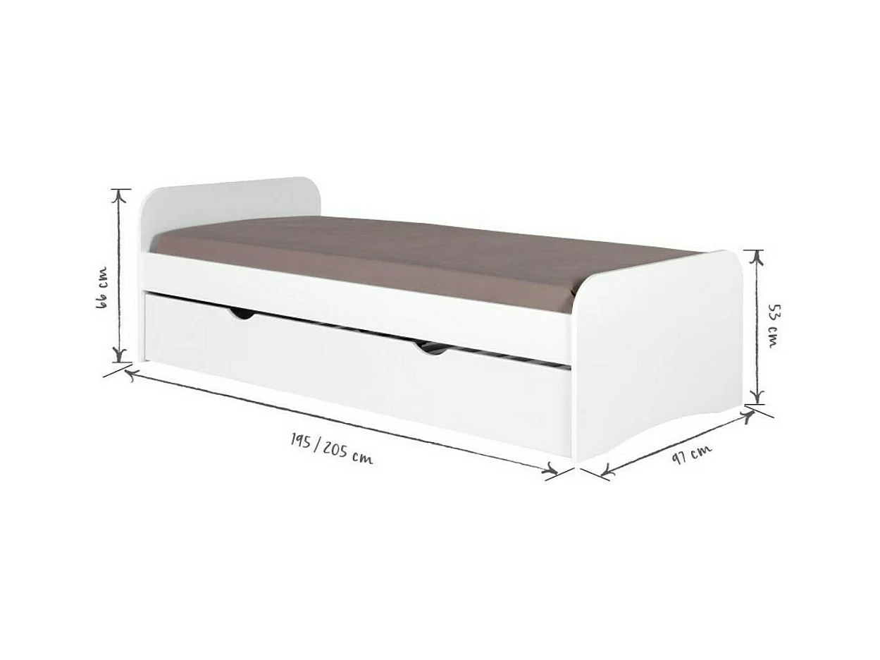 Lit 90x190 cm bois massif bois THAIS