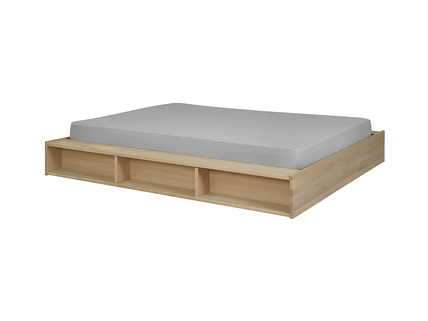 Pack lit avec matelas 160x200 cm bois massif bois naturel MALO