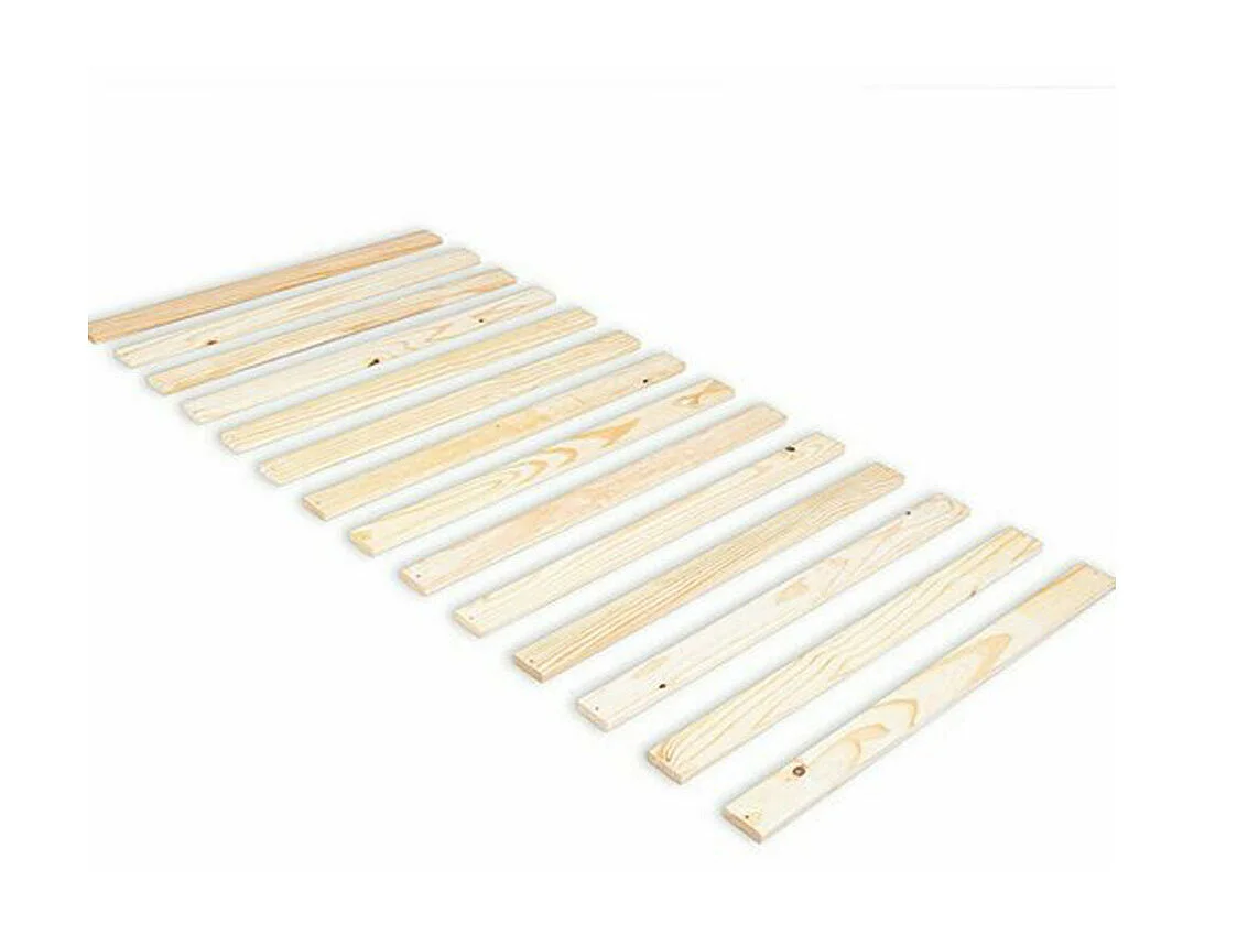 Pack lit avec matelas 90x200 cm bois massif blanc THAIS