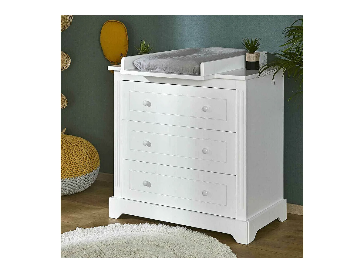 Commode  bois massif blanc MONA
