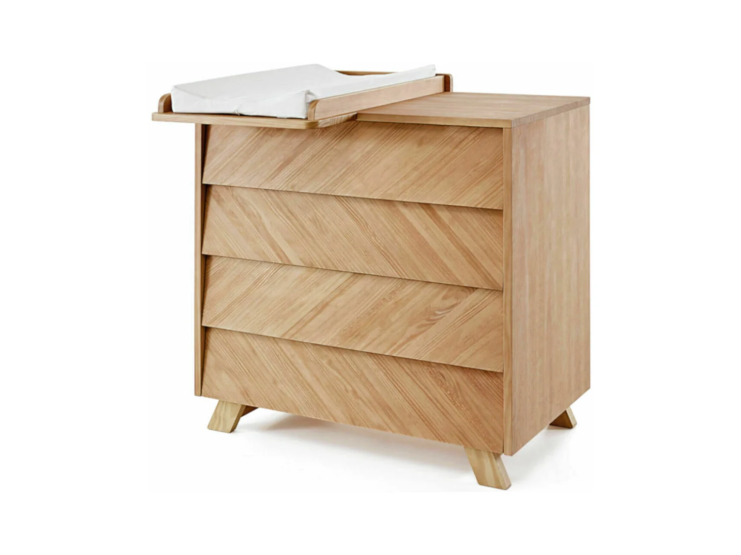 Commode à langer 4 tiroirs  bois massif bois naturel KYOTO