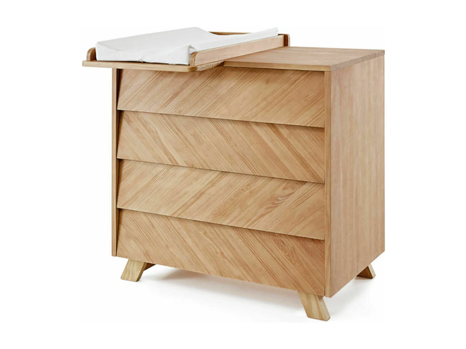 Commode à langer 4 tiroirs  bois massif bois naturel KYOTO