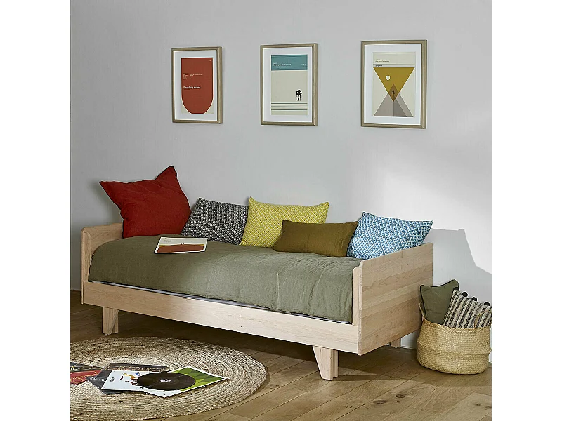 Lit extensible gigogne 80x200 cm bois massif bois NANDO