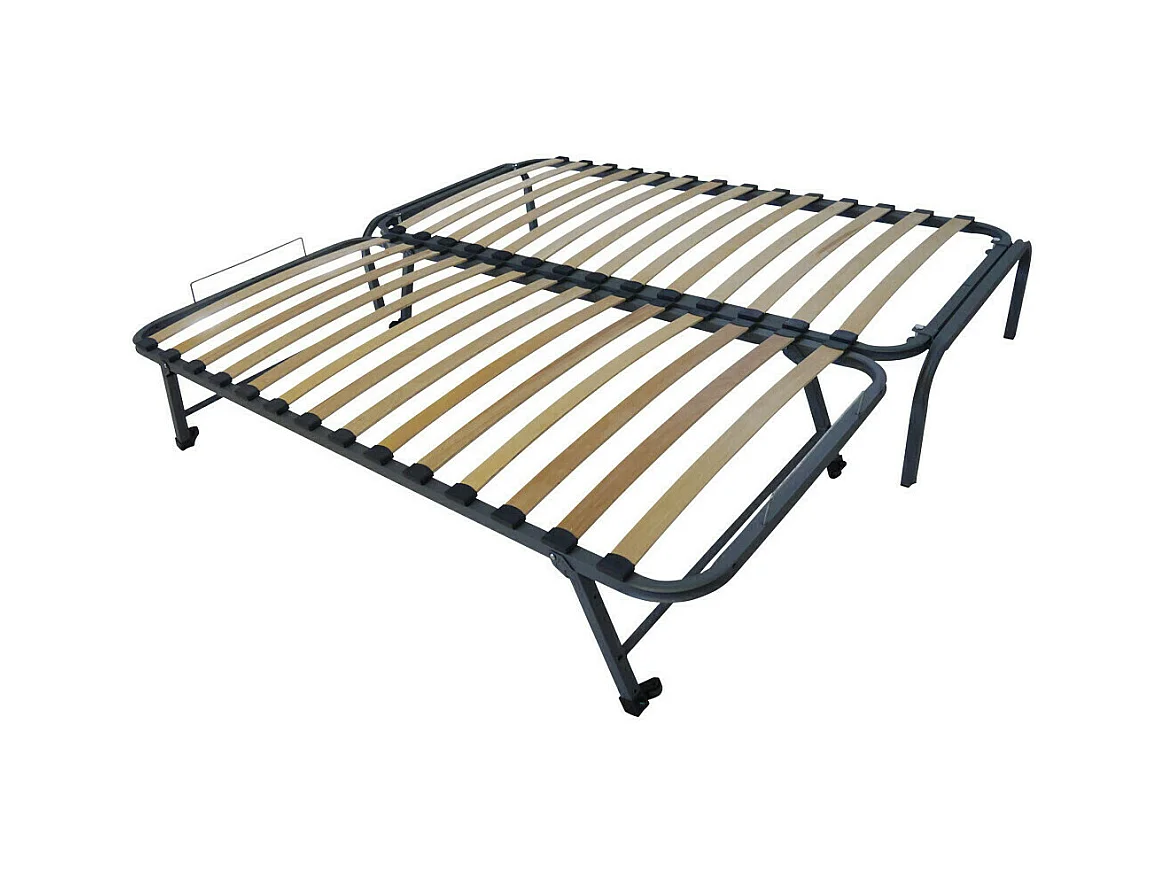 Lit gigogne 90x190 cm metal gris STRATA