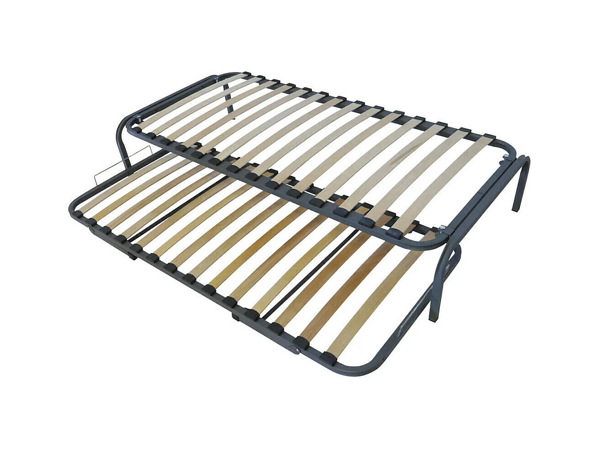 Lit gigogne 90x190 cm metal gris STRATA