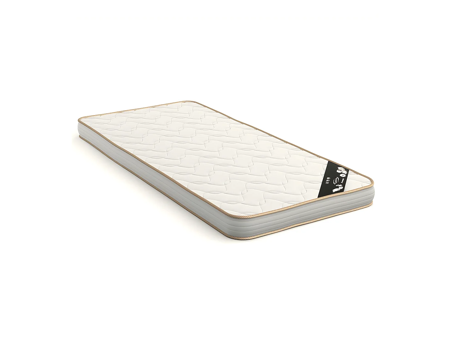 Pack lit banquette gigogne avec 2 matelas 90x200 cm bois massif bois naturel ALMA