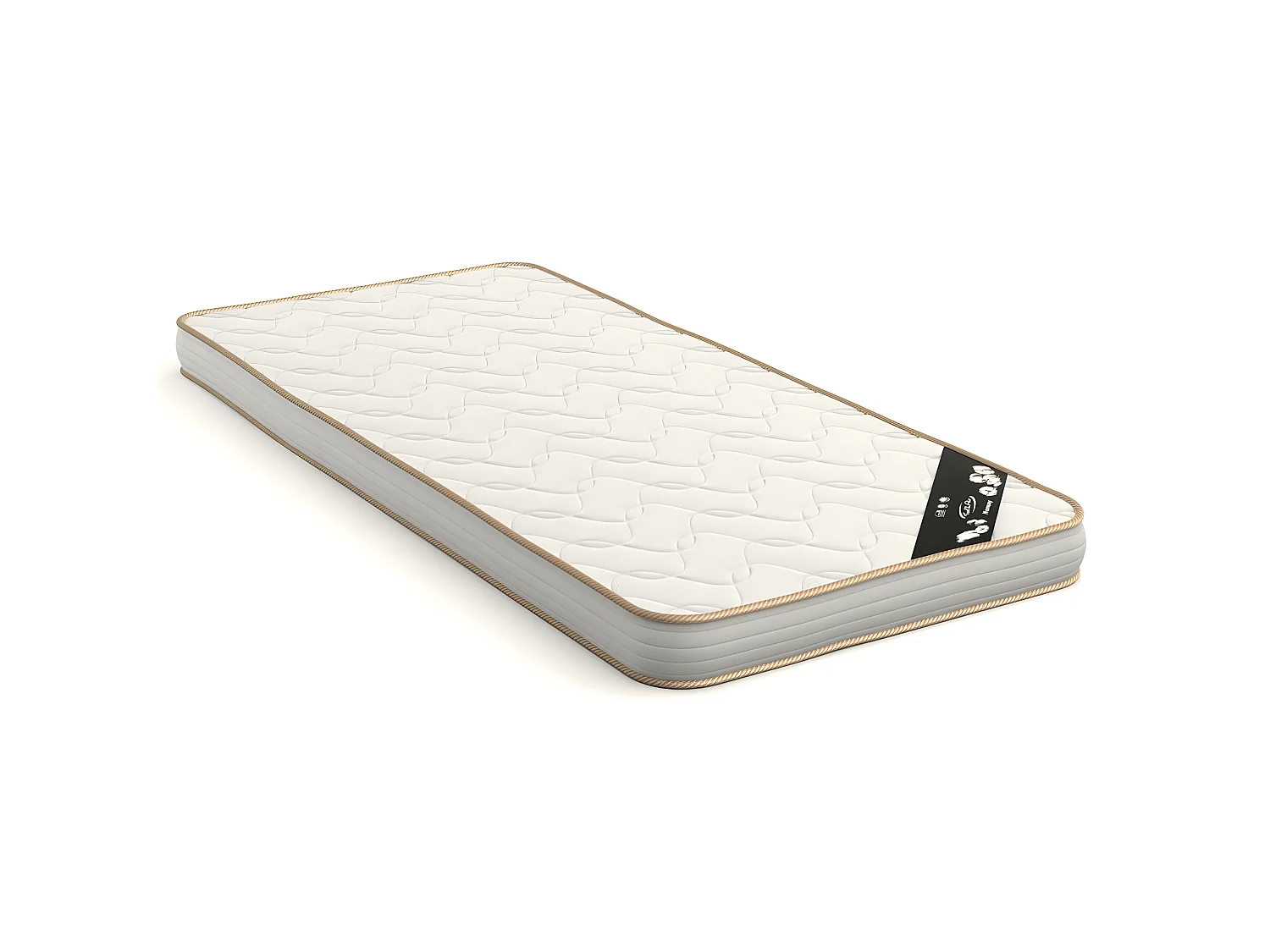 Pack lit banquette gigogne avec 2 matelas 90x200 cm bois massif bois naturel ALMA