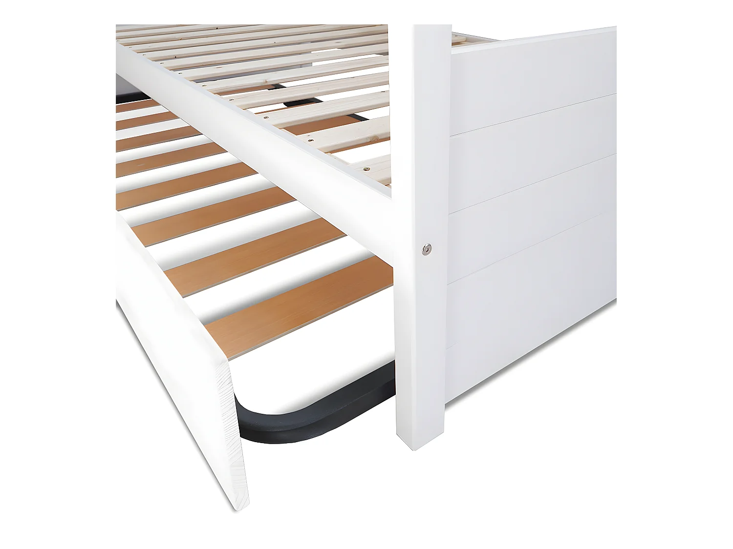 Pack lit gigogne avec 2 matelas 90x190 cm bois massif blanc IZAO