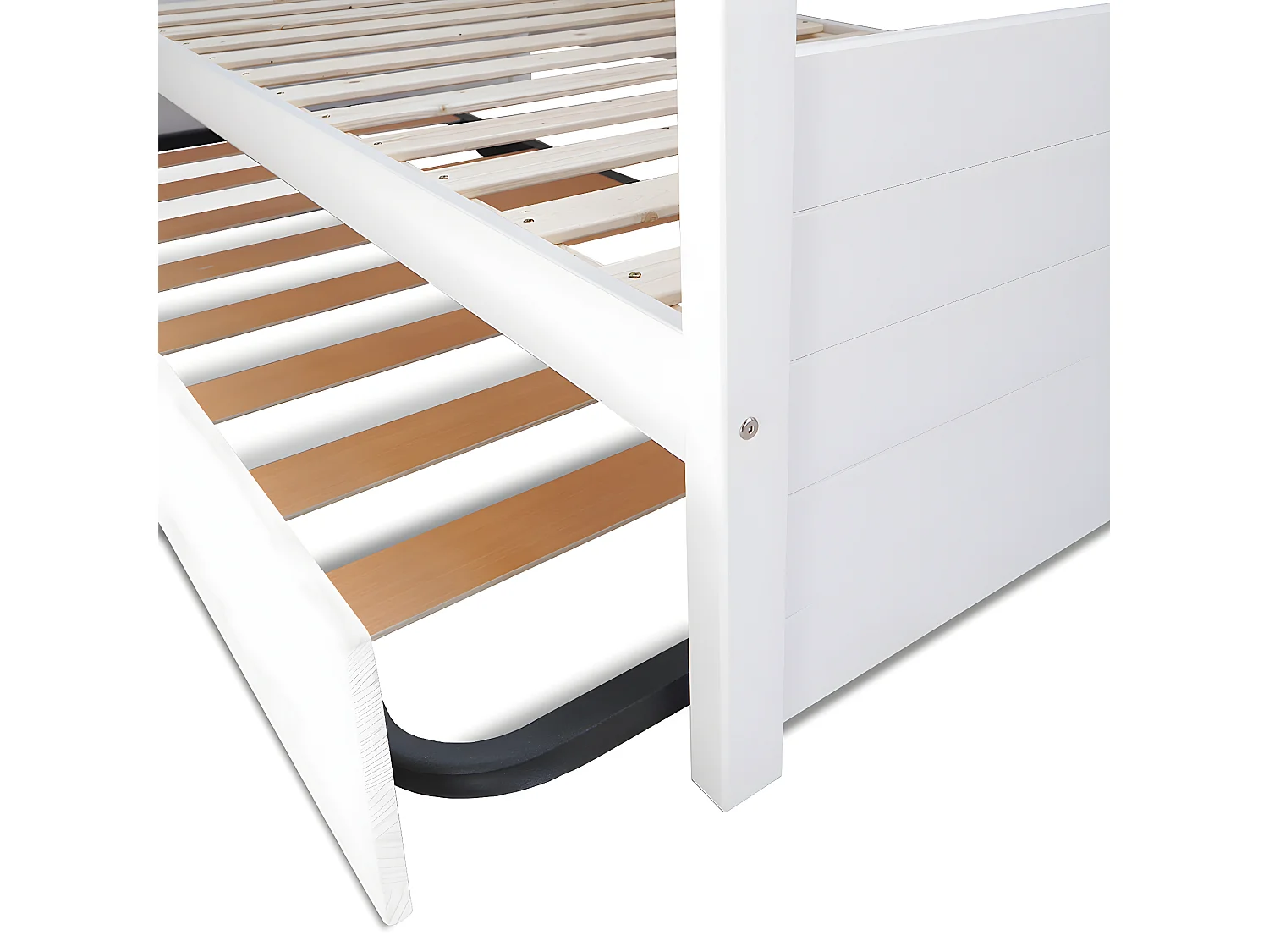 Pack lit gigogne avec 2 matelas 90x190 cm bois massif blanc IZAO