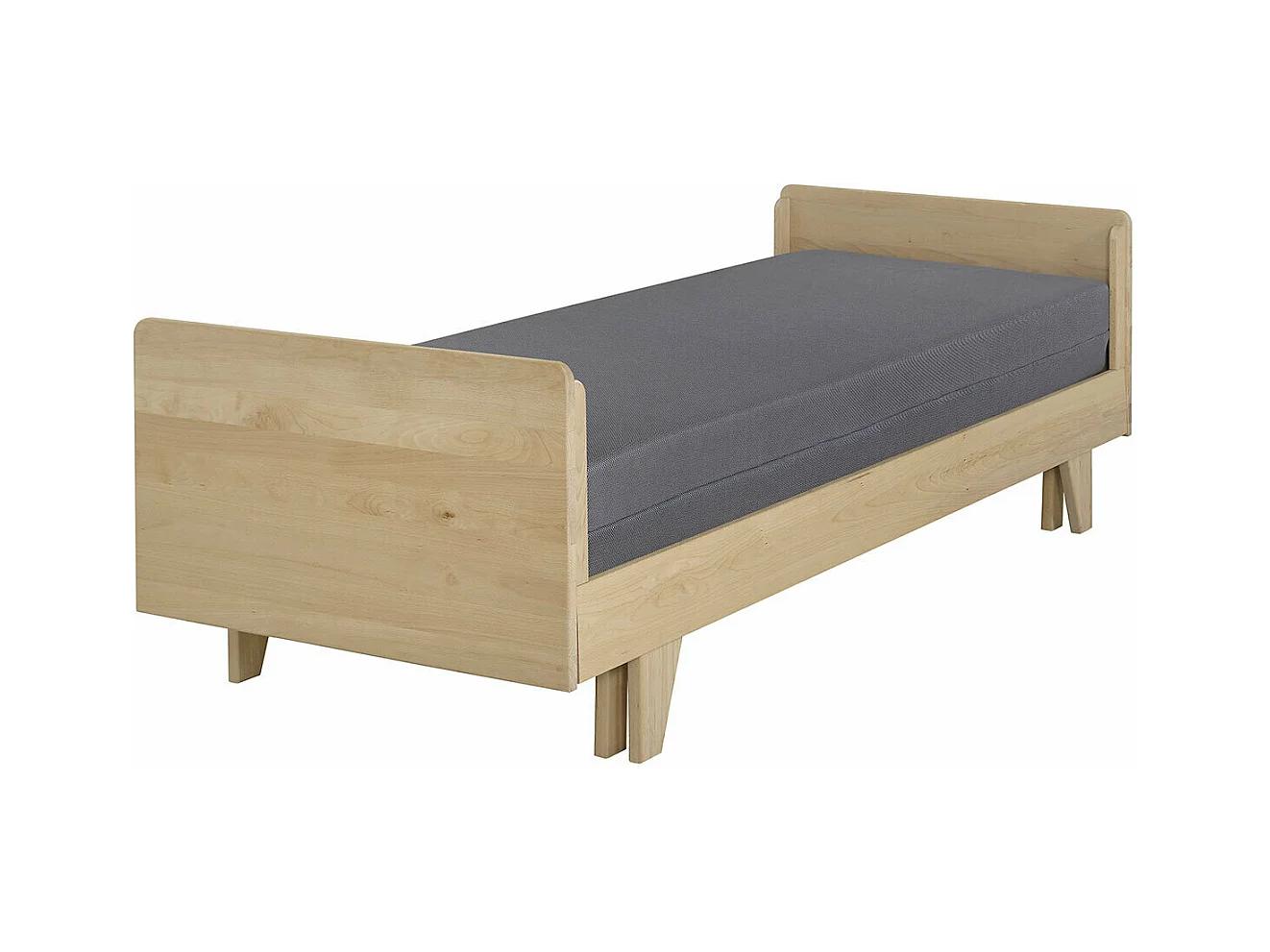 Pack lit extensible avec matelas 80x200 cm bois massif bois NANDO
