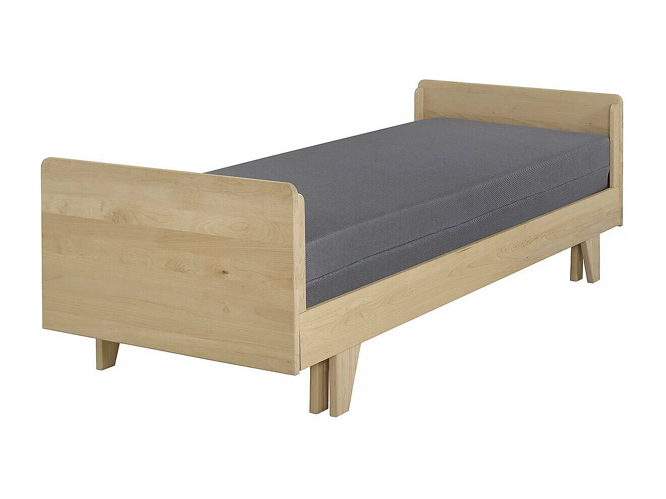 Pack lit extensible avec matelas 80x200 cm bois massif bois NANDO