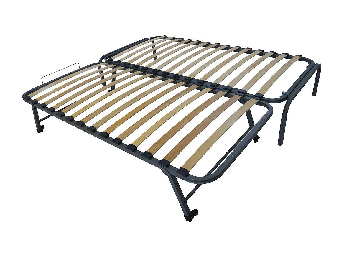 Lit gigogne 80x190 cm metal gris STRATA