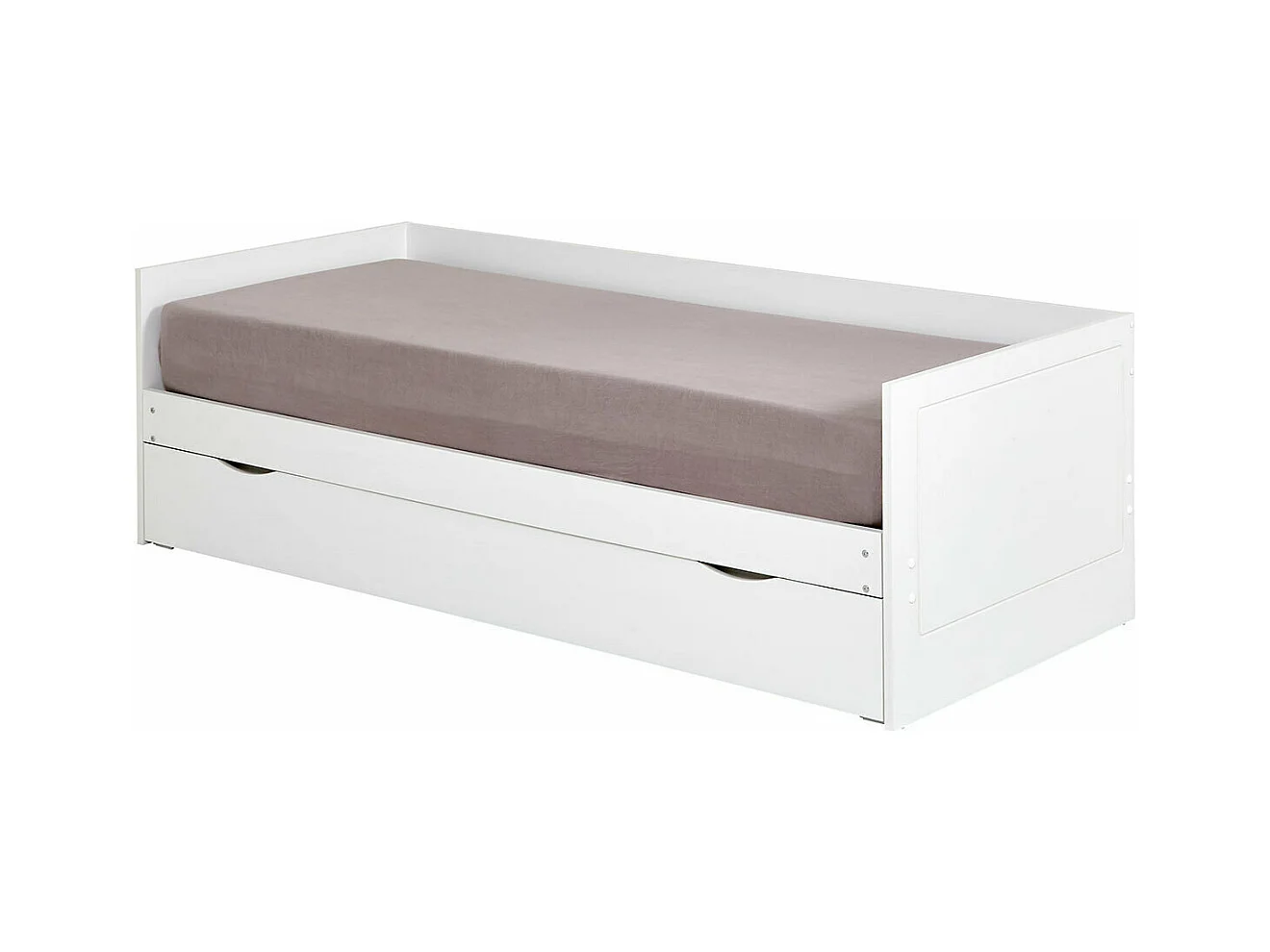 Lit gigogne avec tiroir 80x200 cm panneaux de fibres blanc MOLLY