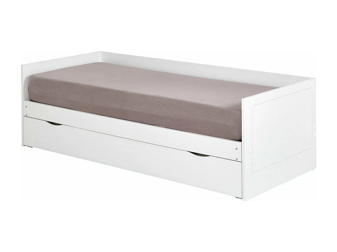 Lit gigogne avec tiroir 80x200 cm panneaux de fibres blanc MOLLY