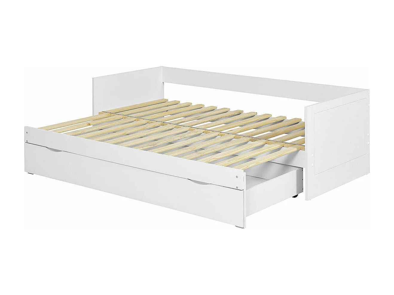 Lit gigogne avec tiroir 80x200 cm panneaux de fibres blanc MOLLY