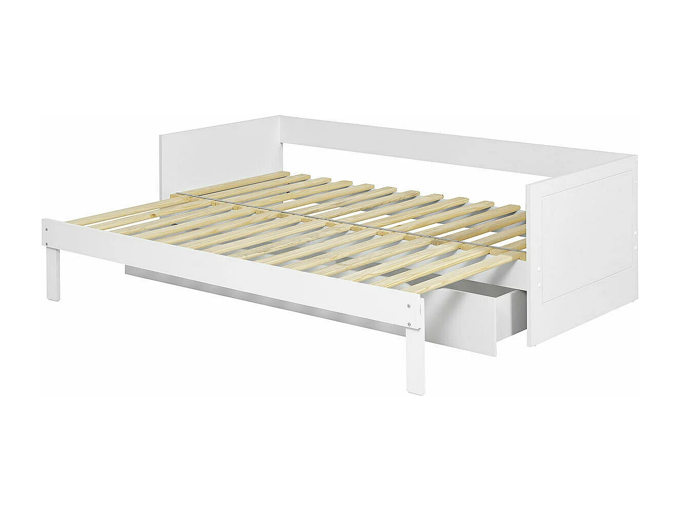 Lit gigogne avec tiroir 80x200 cm panneaux de fibres blanc MOLLY