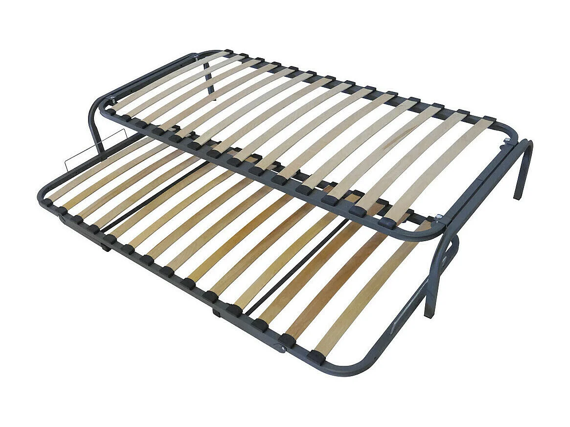 Lit gigogne 90x200 cm metal gris STRATA