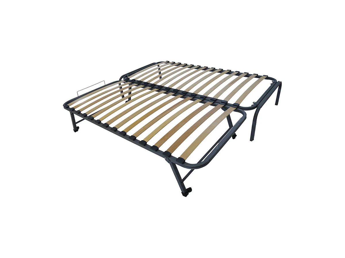 Lit gigogne 90x200 cm metal gris STRATA