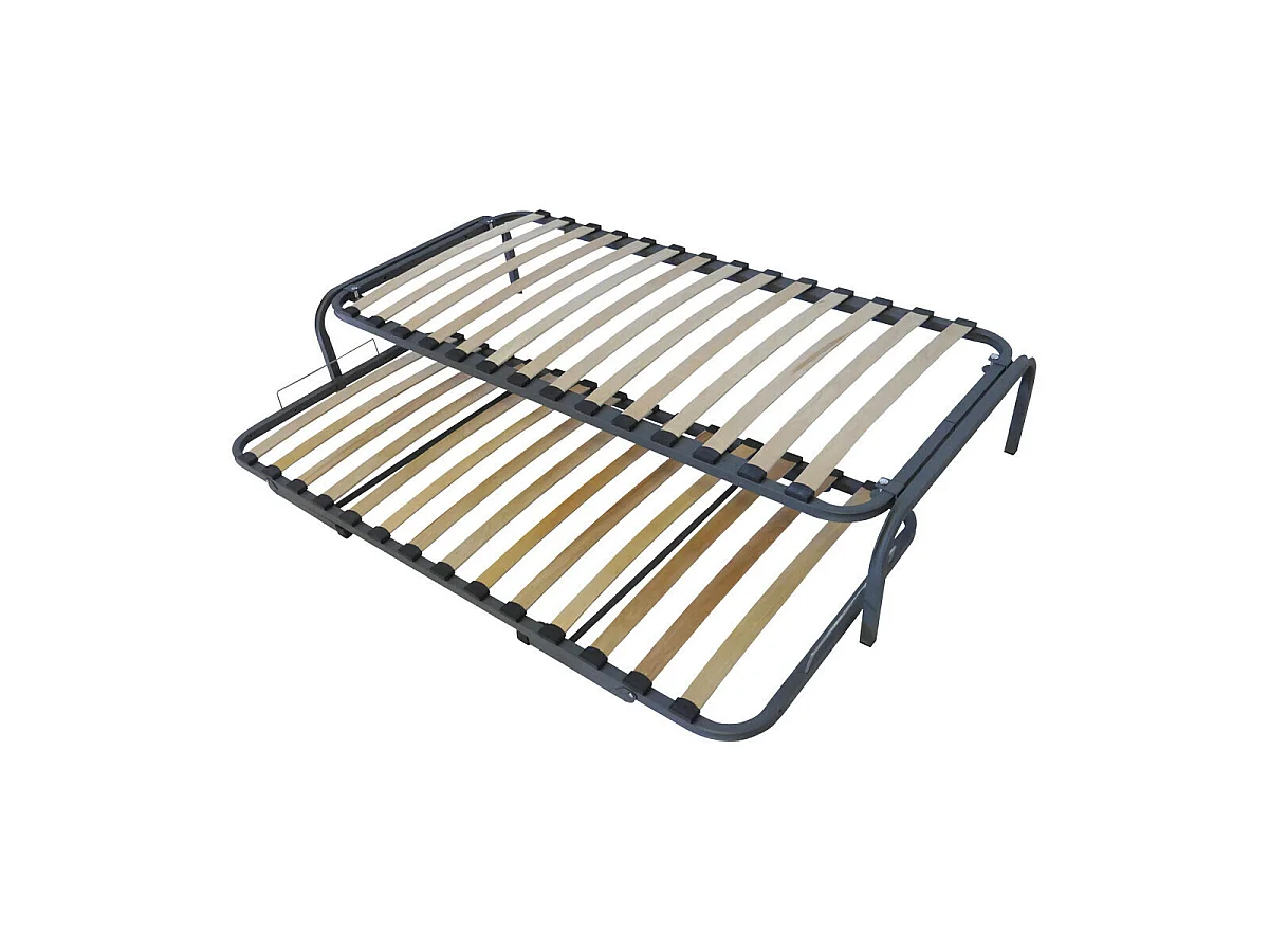 Lit gigogne 90x200 cm metal gris STRATA