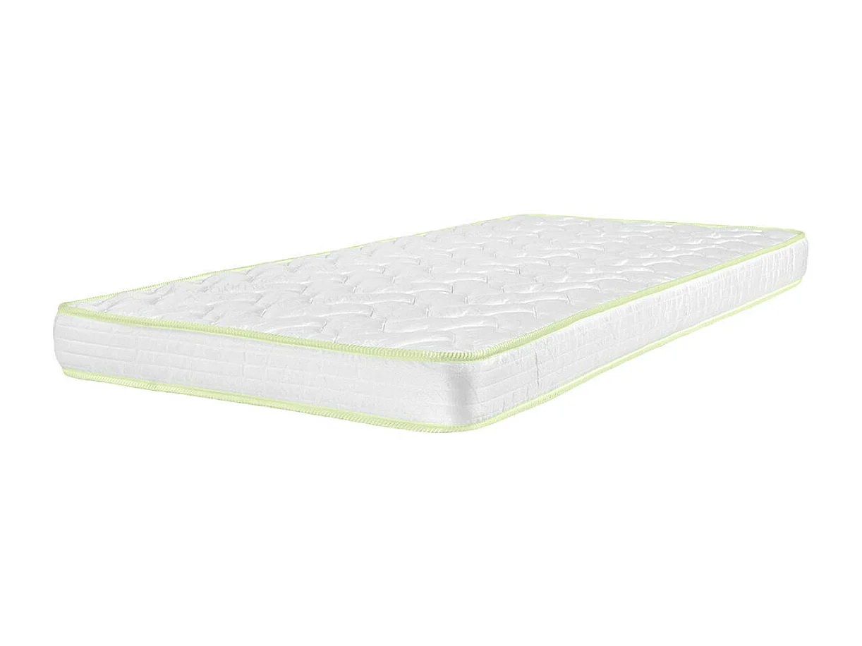 Pack lit gigogne avec 2 matelas 90x190 cm bois massif blanc THAÏS