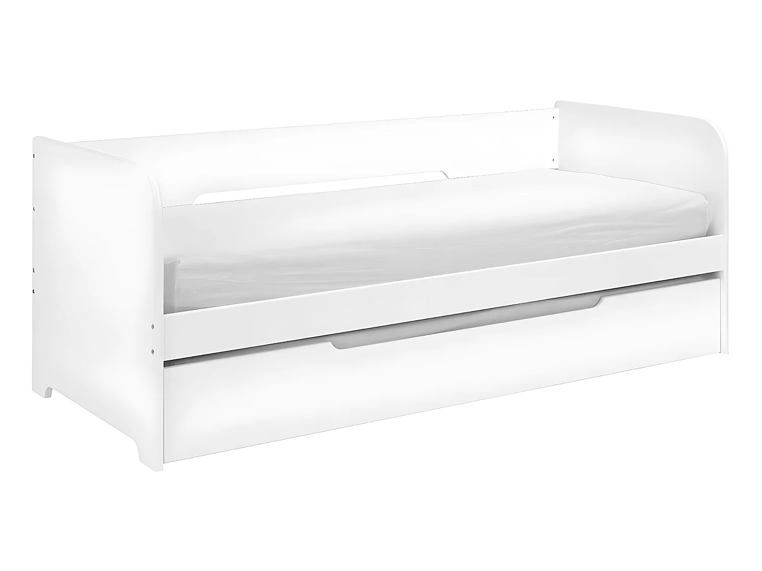 Lit gigogne 80x200 cm bois massif blanc JAVA