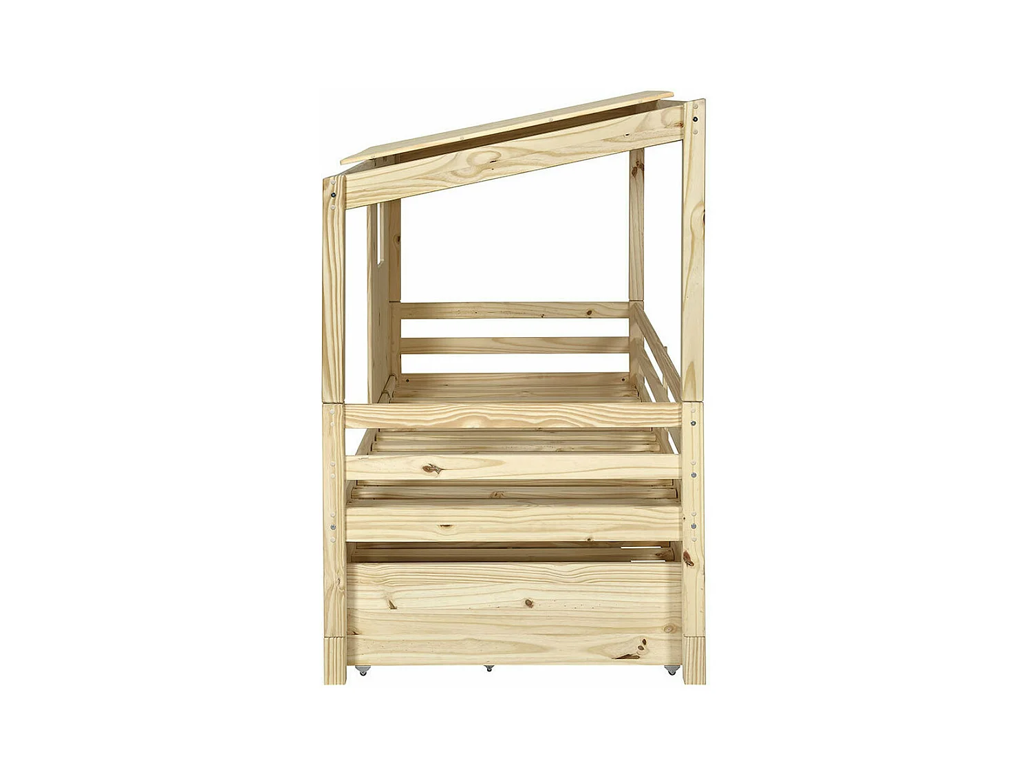 Lit cabane gigogne 90x200 cm bois massif bois ALMA