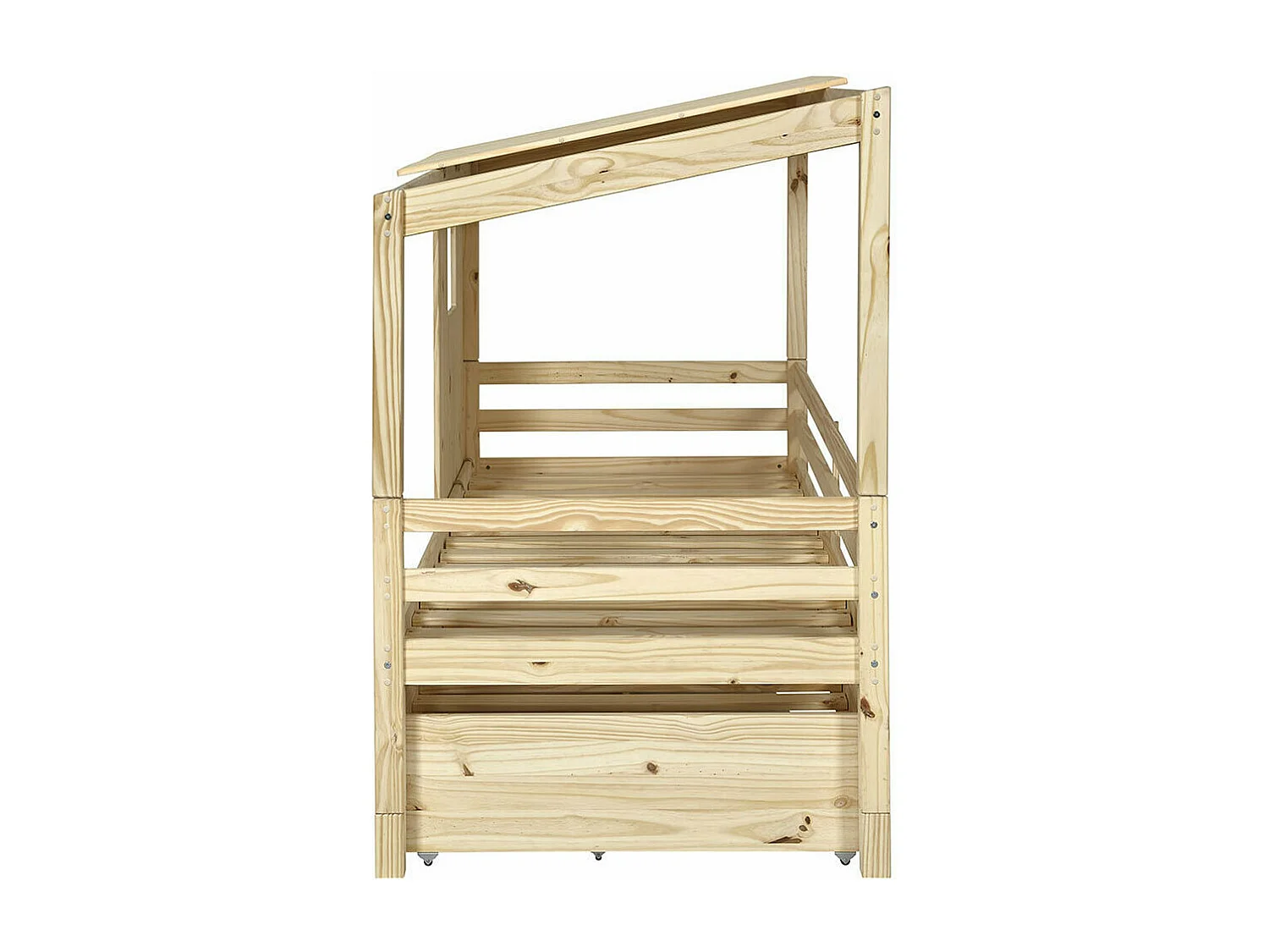 Lit cabane gigogne 90x200 cm bois massif bois ALMA