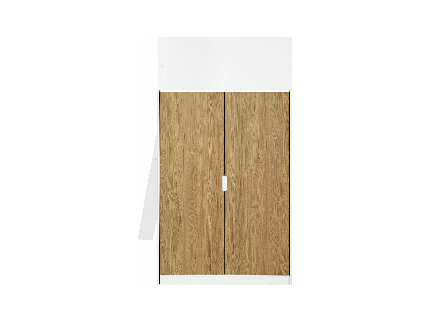 Lit mezzanine combiné 90x190 cm panneaux de fibres blanc et bois MEMPHIS