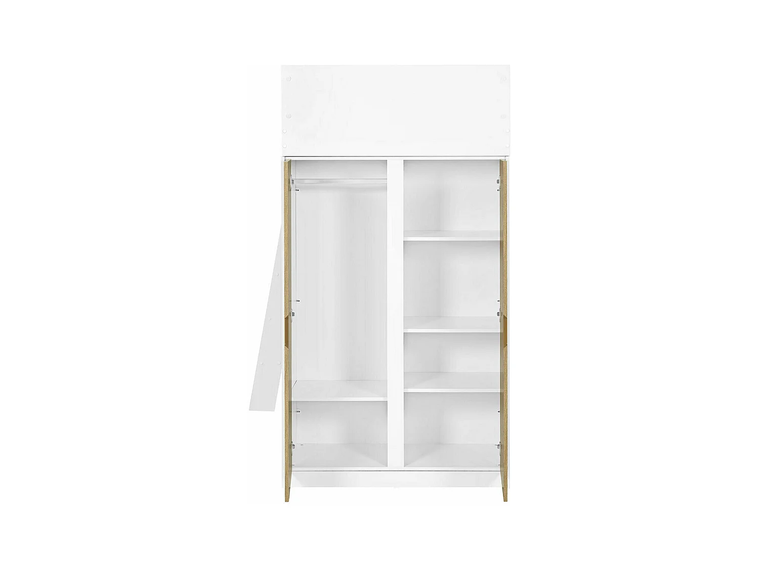 Lit mezzanine combiné 90x190 cm panneaux de fibres blanc et bois MEMPHIS