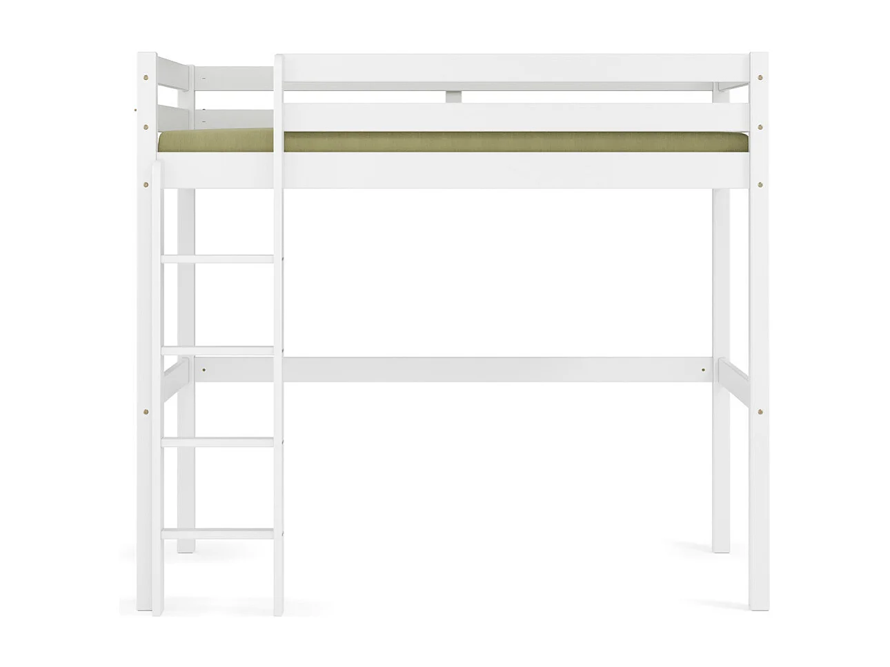 Lit mezzanine 90x190 cm bois massif blanc AARON