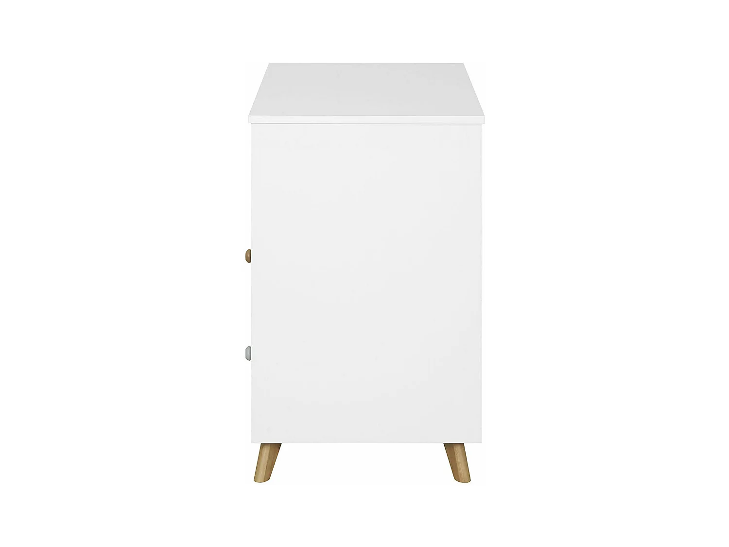 Commode 2 tiroirs bébé  mdf blanc et bois KOMBU