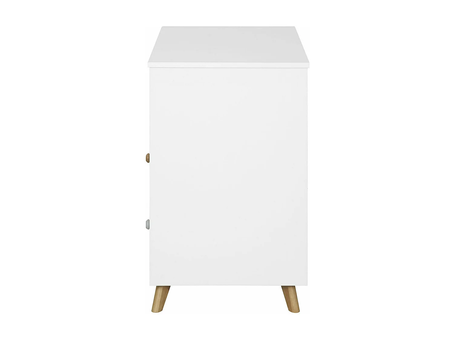 Commode 2 tiroirs bébé  mdf blanc et bois KOMBU