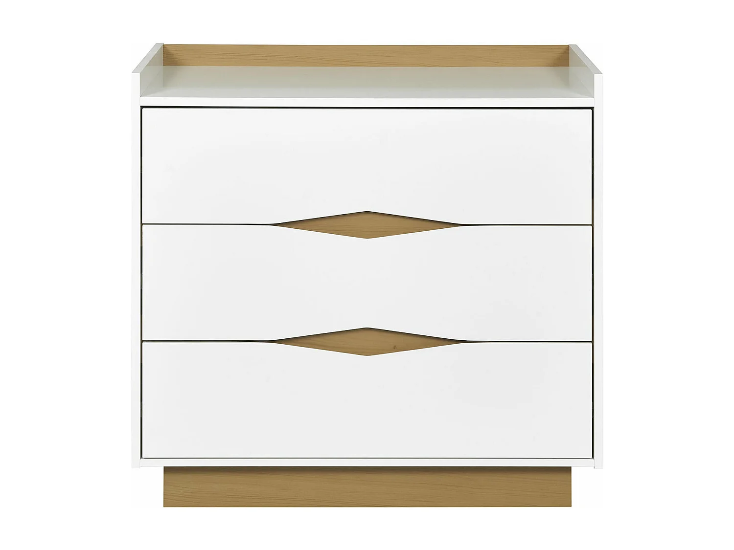 Commode  panneaux de fibres blanc et bois NAIS