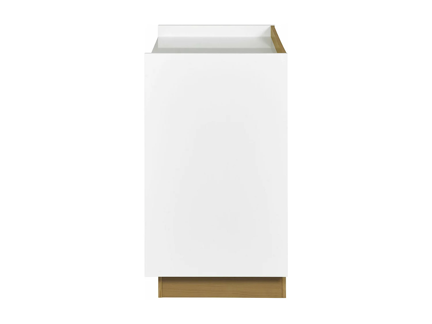 Commode  panneaux de fibres blanc et bois NAIS
