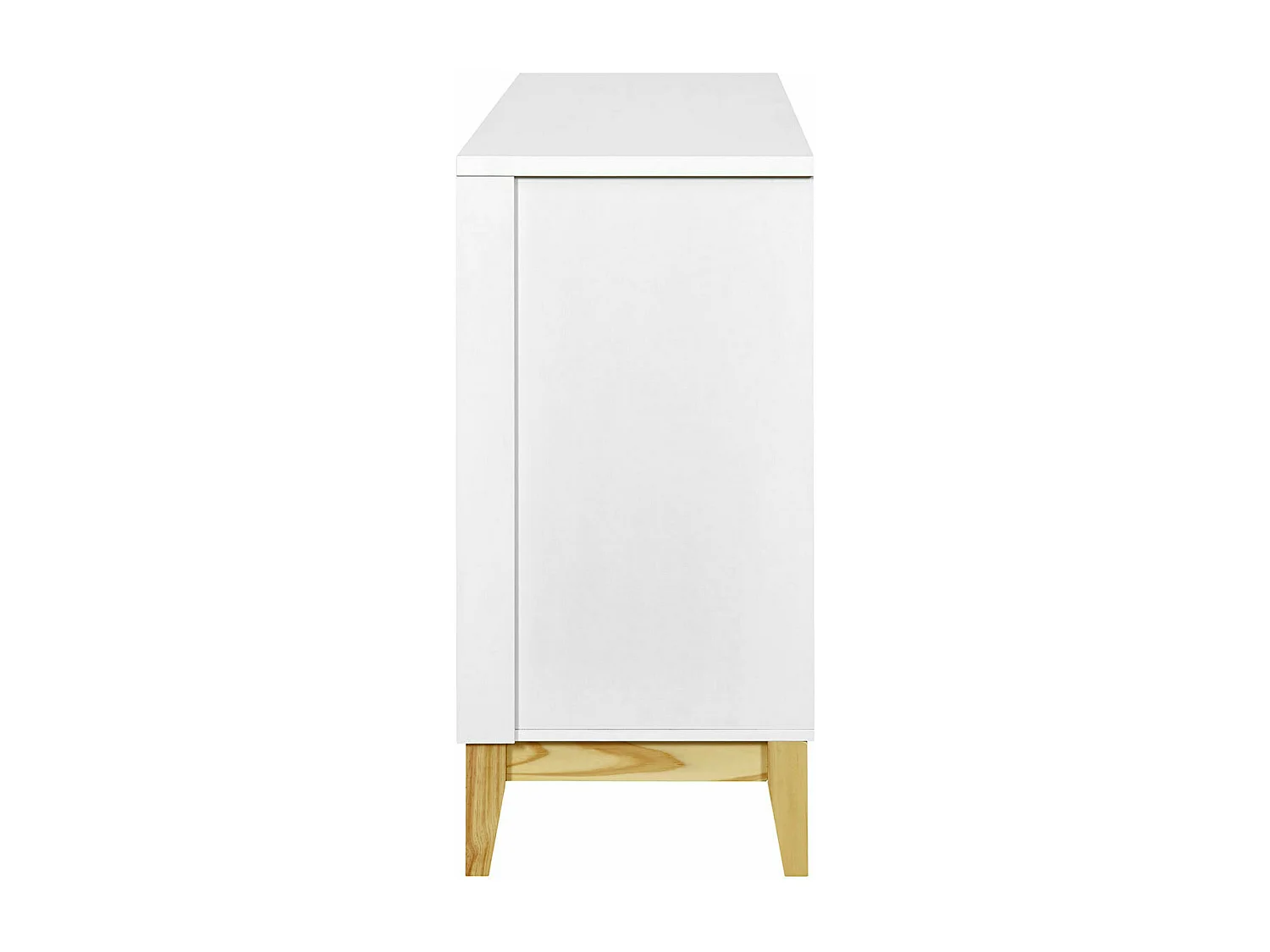 Commode  panneaux de fibres blanc et bois YOONA