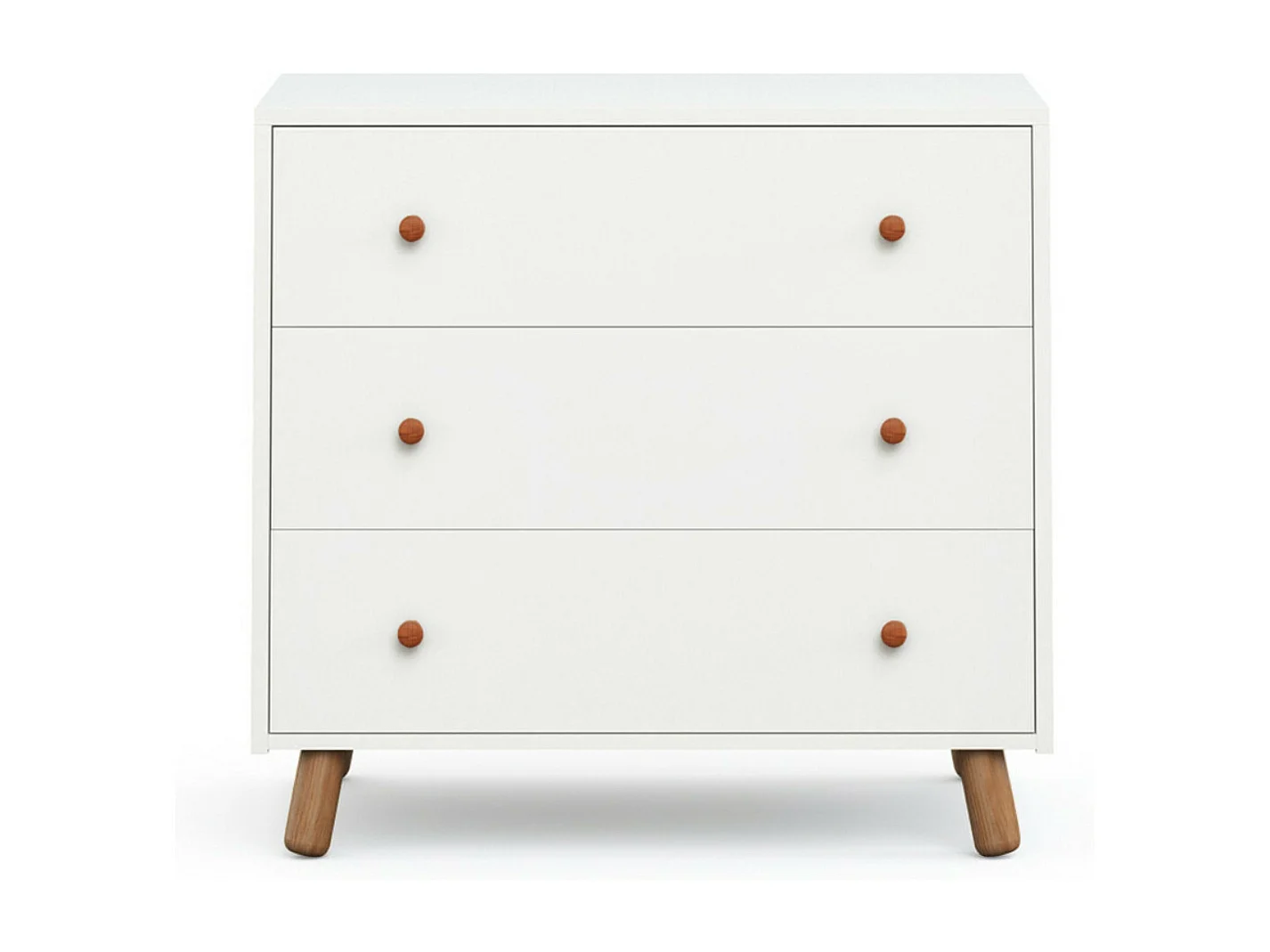 Commode enfant  panneaux de fibres blanc et bois GABBY