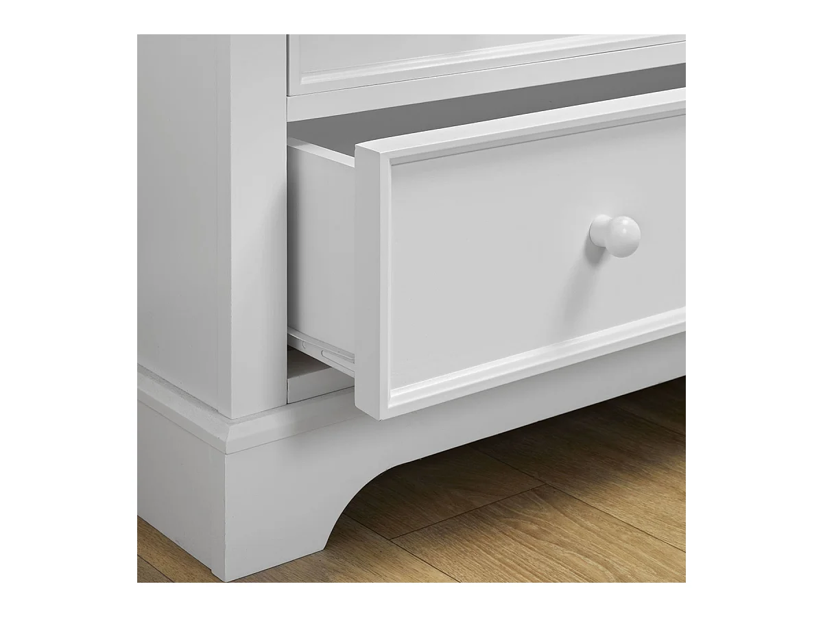 Commode 4 tiroirs  bois massif blanc LILA