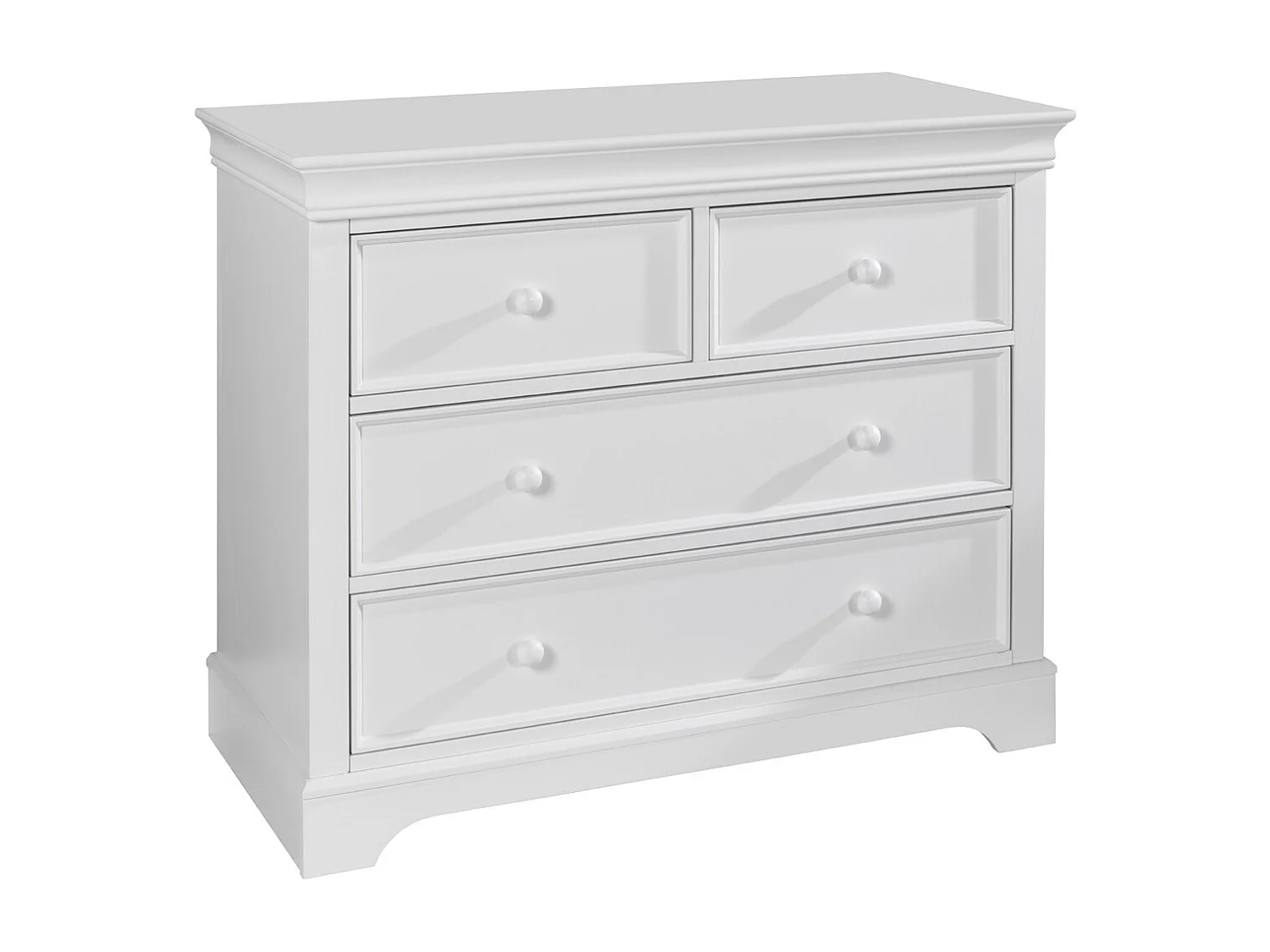 Commode 4 tiroirs  bois massif blanc LILA