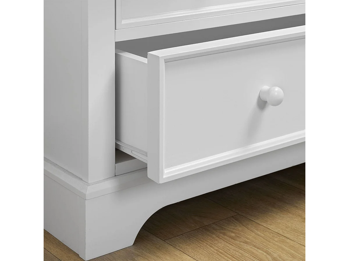 Commode 4 tiroirs  bois massif blanc LILA