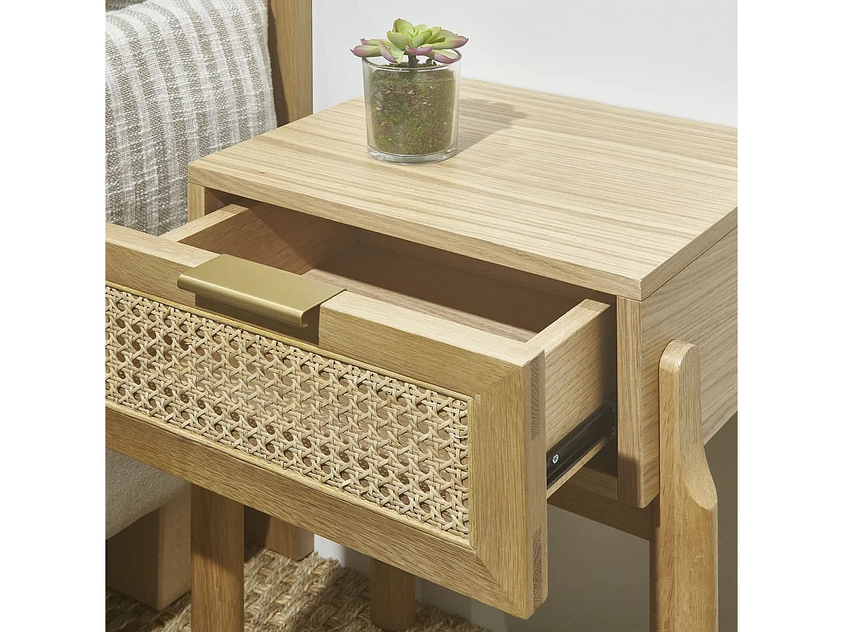 Chevet cannage en rotin  bois massif bois naturel GALA