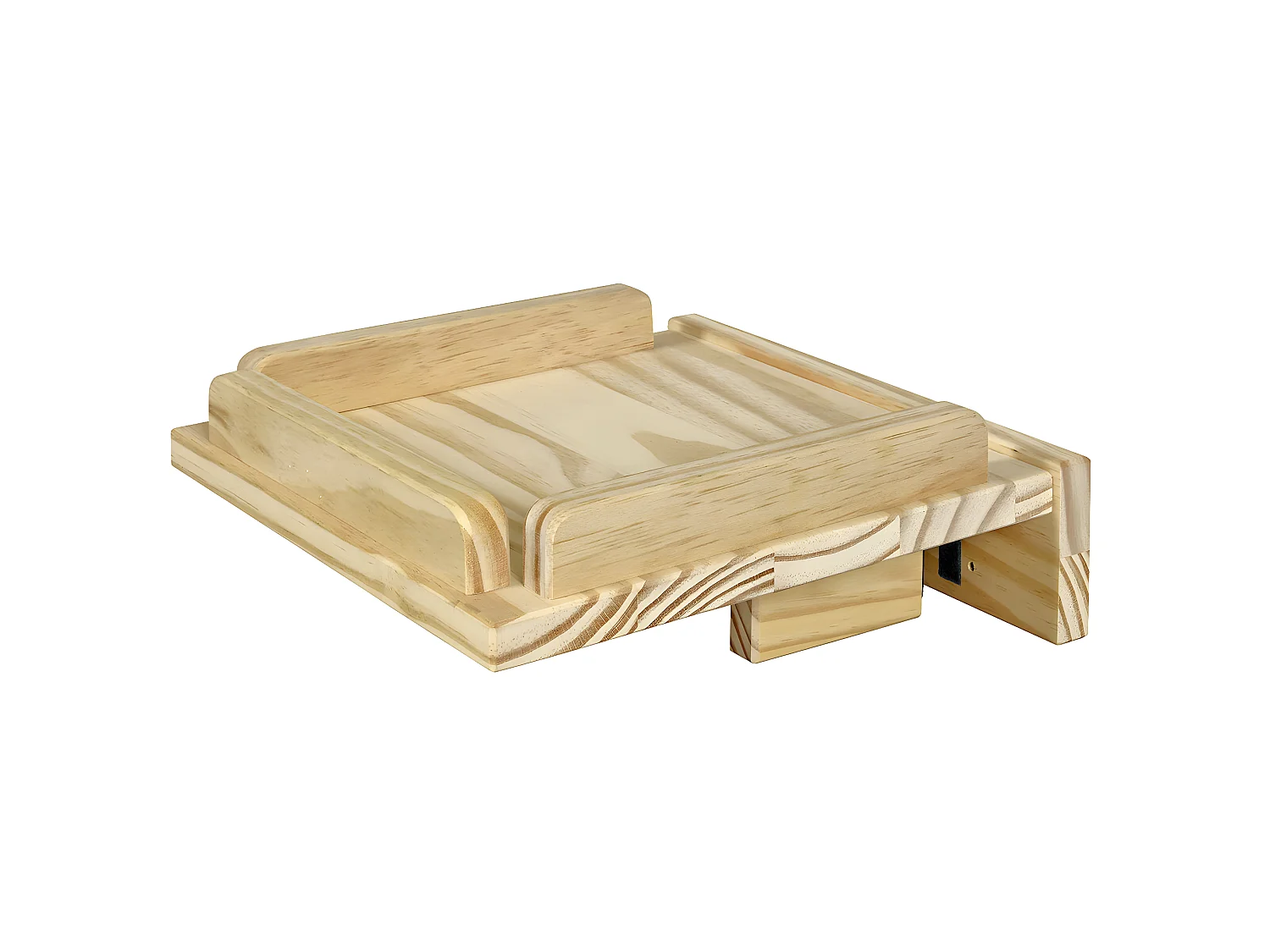Tablette chevet pour lit  bois massif bois naturel ARES
