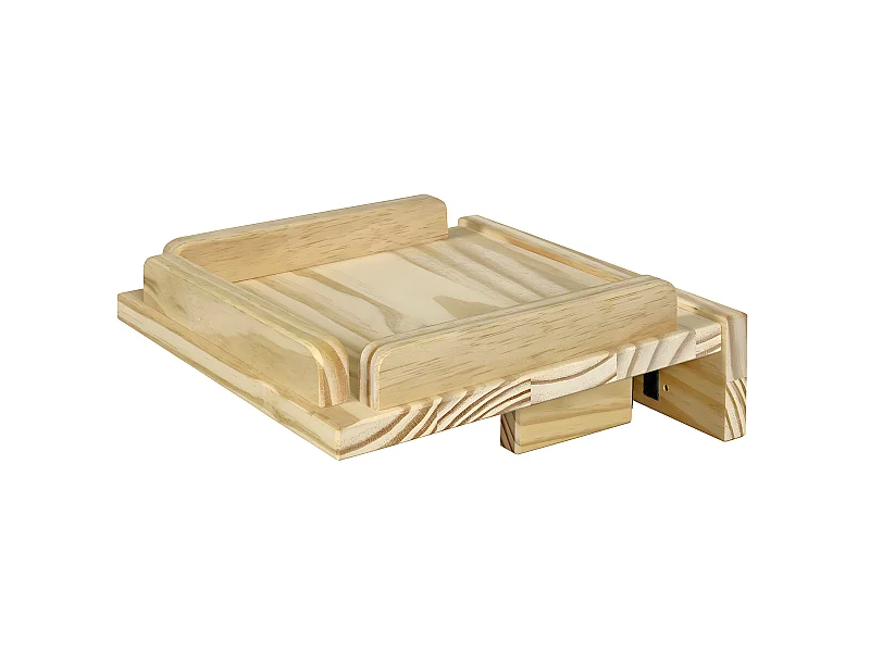 Tablette chevet pour lit  bois massif bois naturel ARES