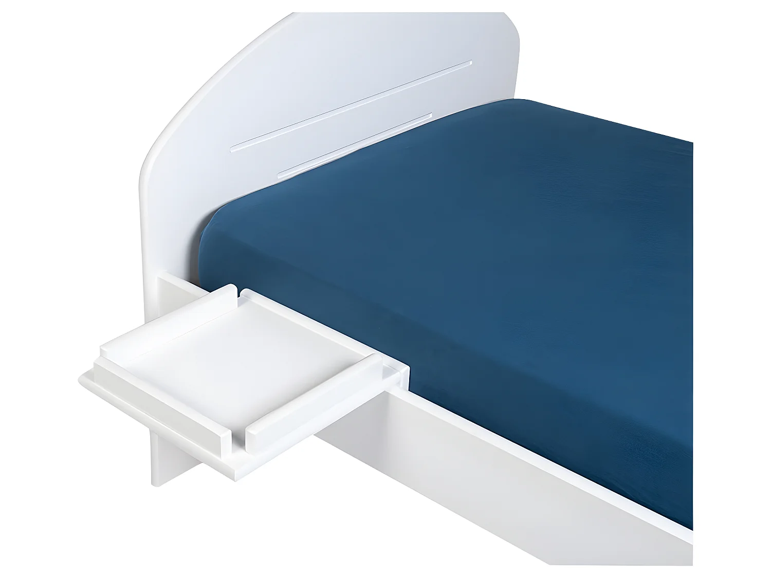 Tablette chevet pour lit  bois massif blanc ARES