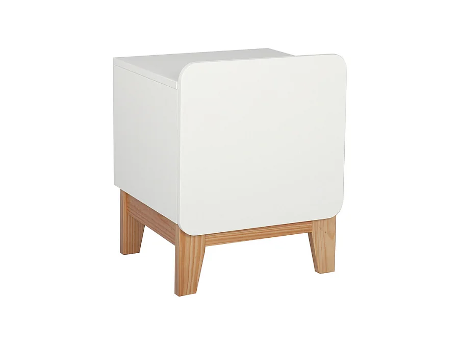 Chevet enfant  bois massif blanc et bois YUKI