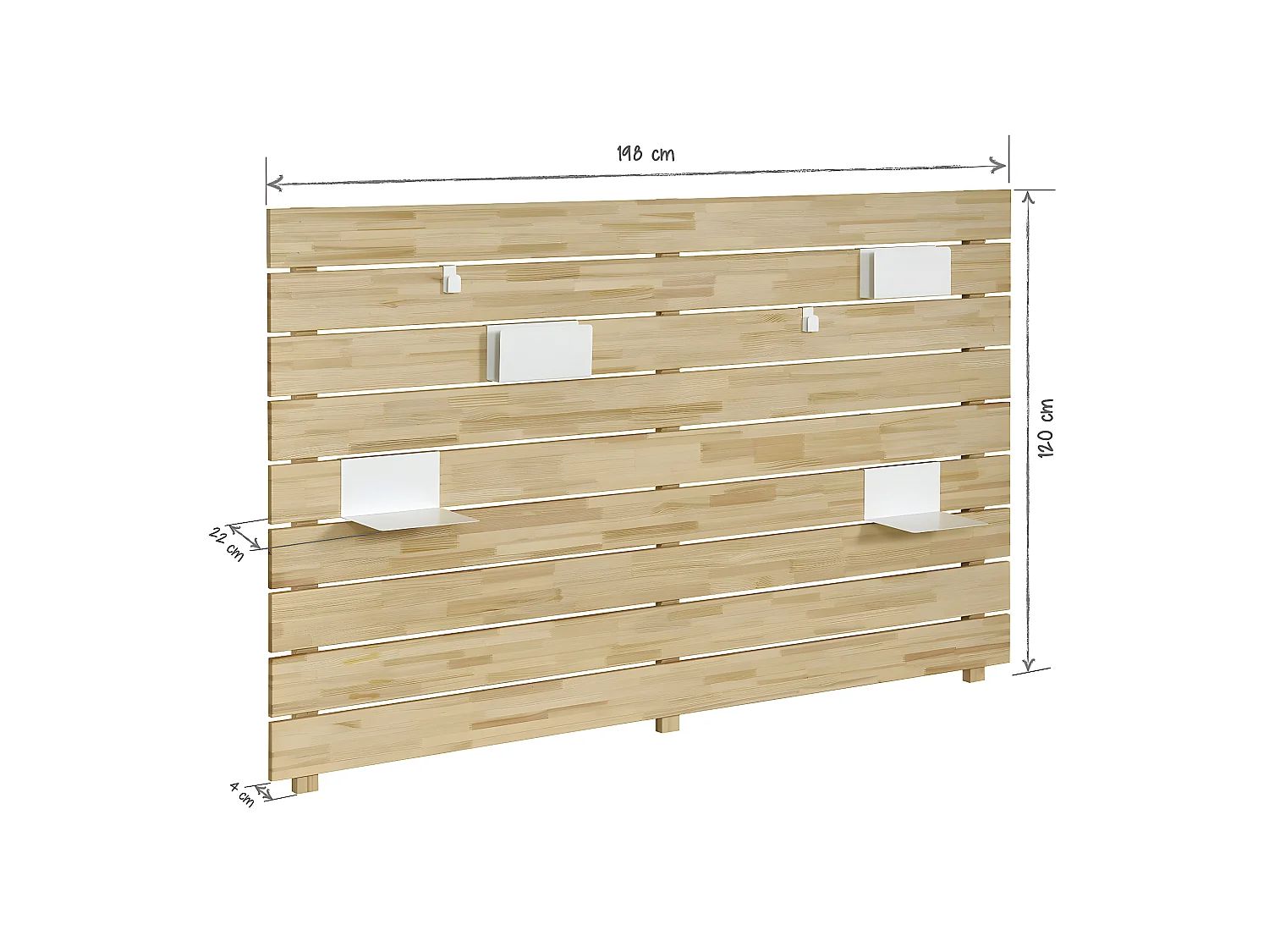 Tête de lit  bois massif blanc JOAN