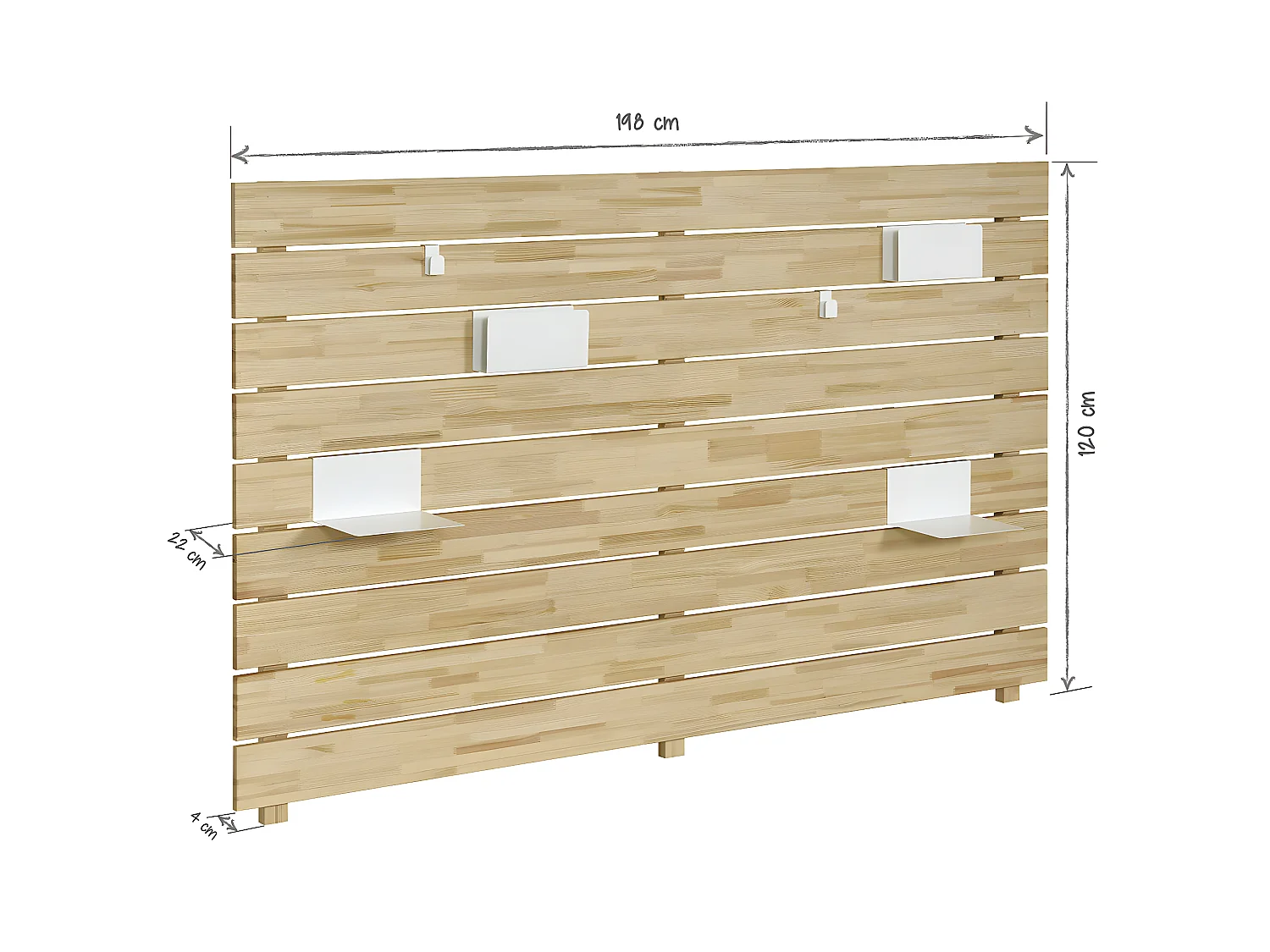 Tête de lit  bois massif blanc JOAN